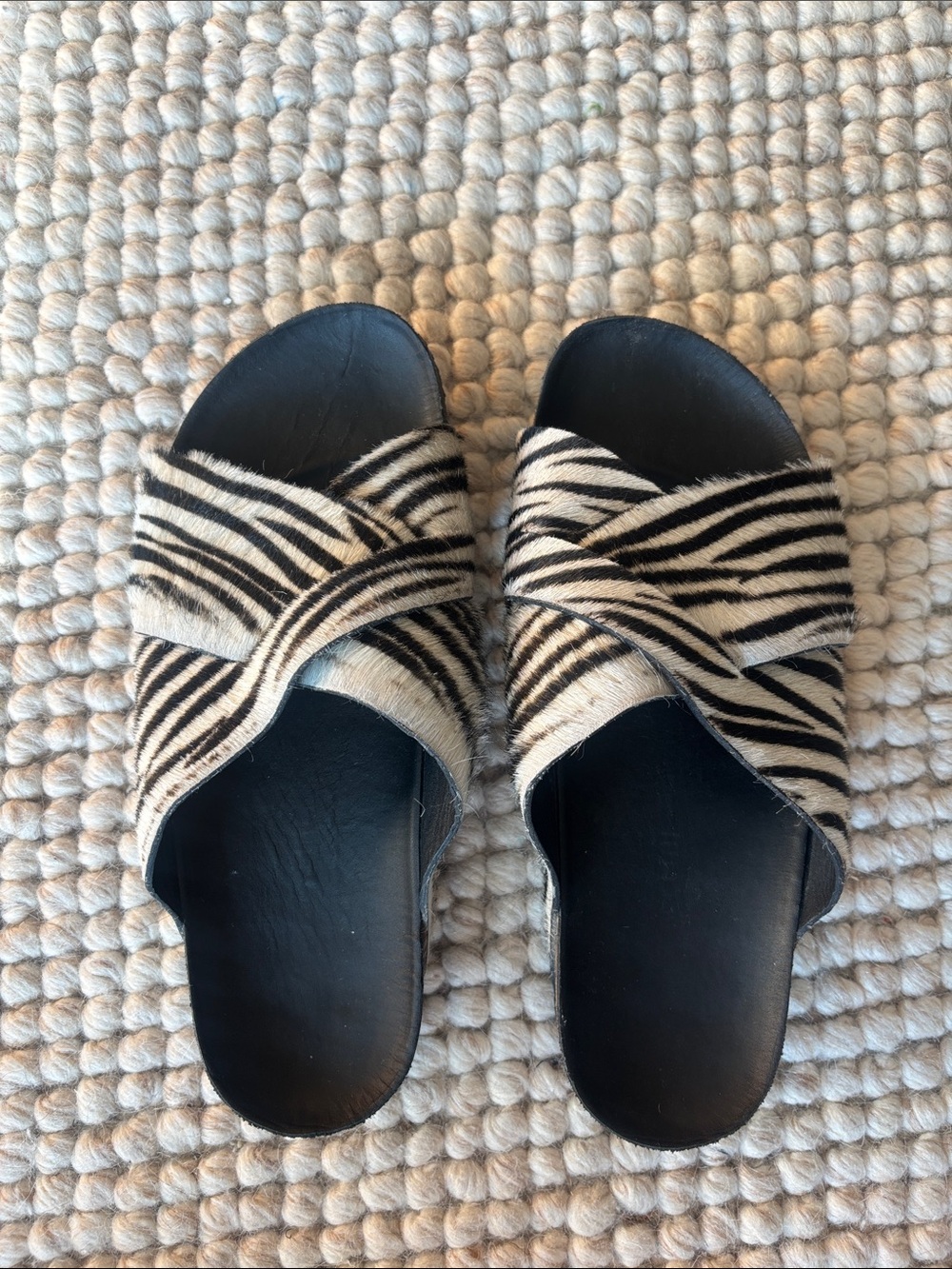 Garnet Hill Zebra Print Slides
